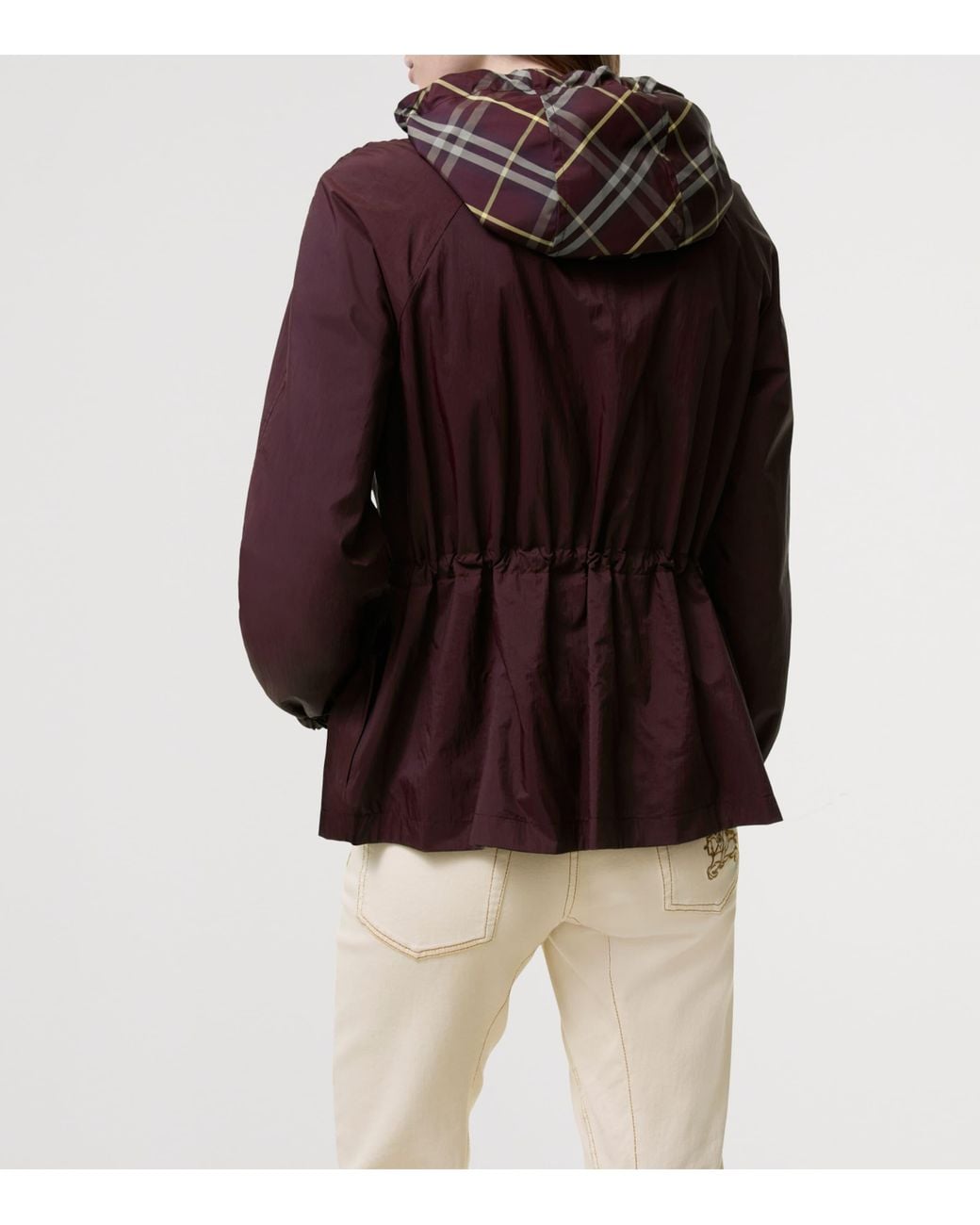 Burberry Purple Reversible Hooded Check Jacket