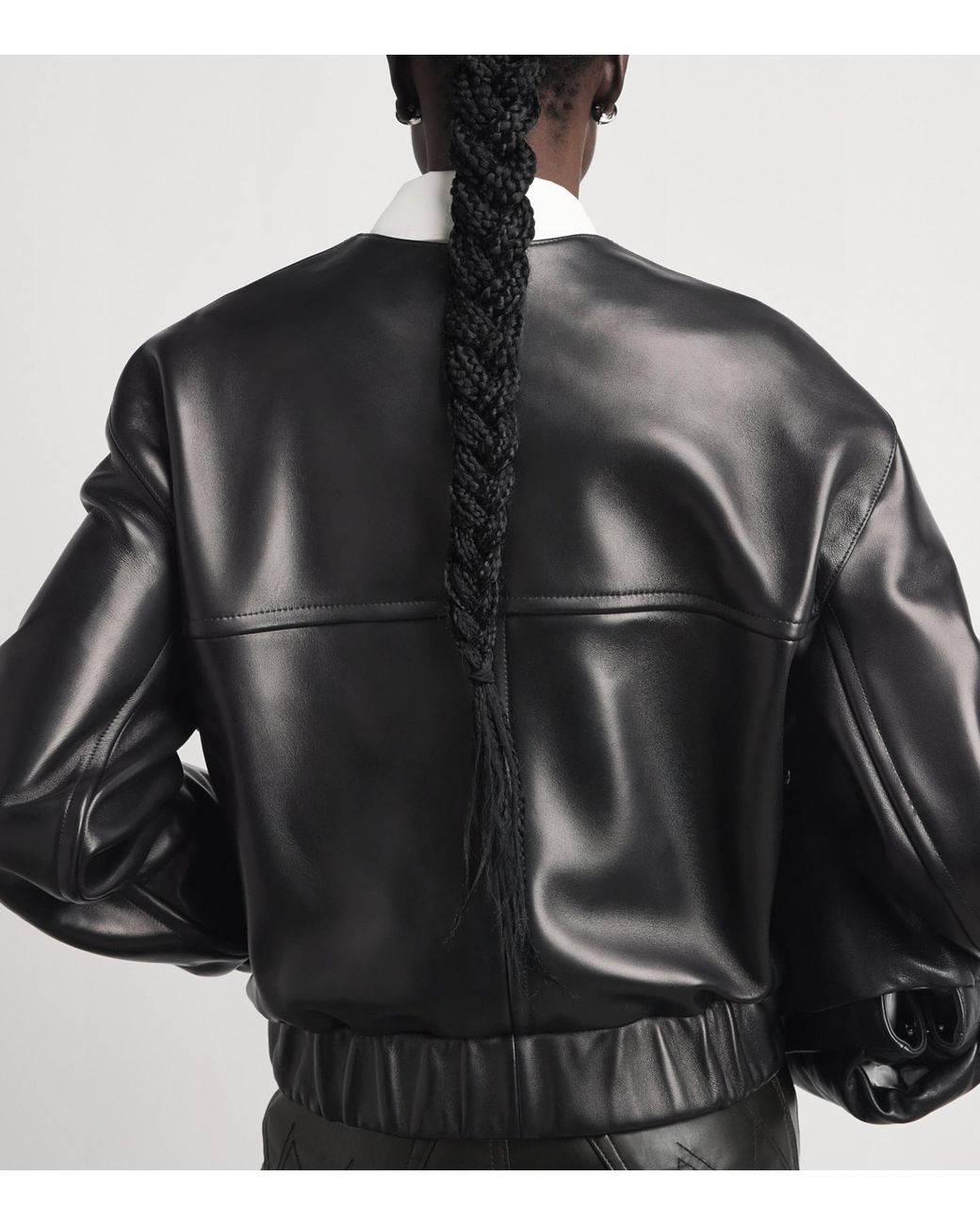 Khaite Black Leather Cordan Jacket