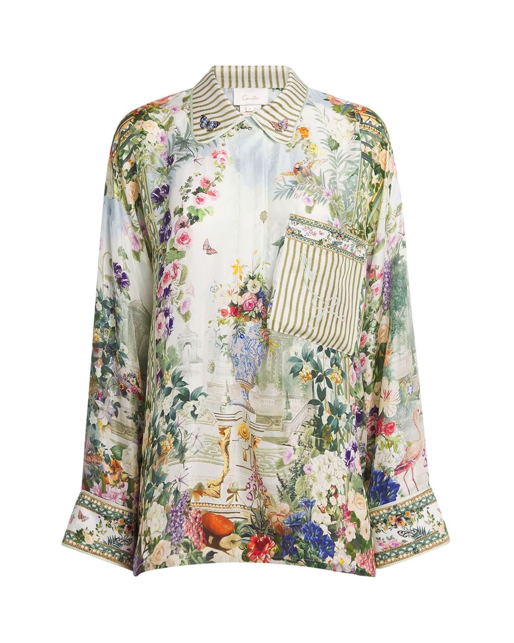 Camilla Green Silk Art For The Empress Shirt