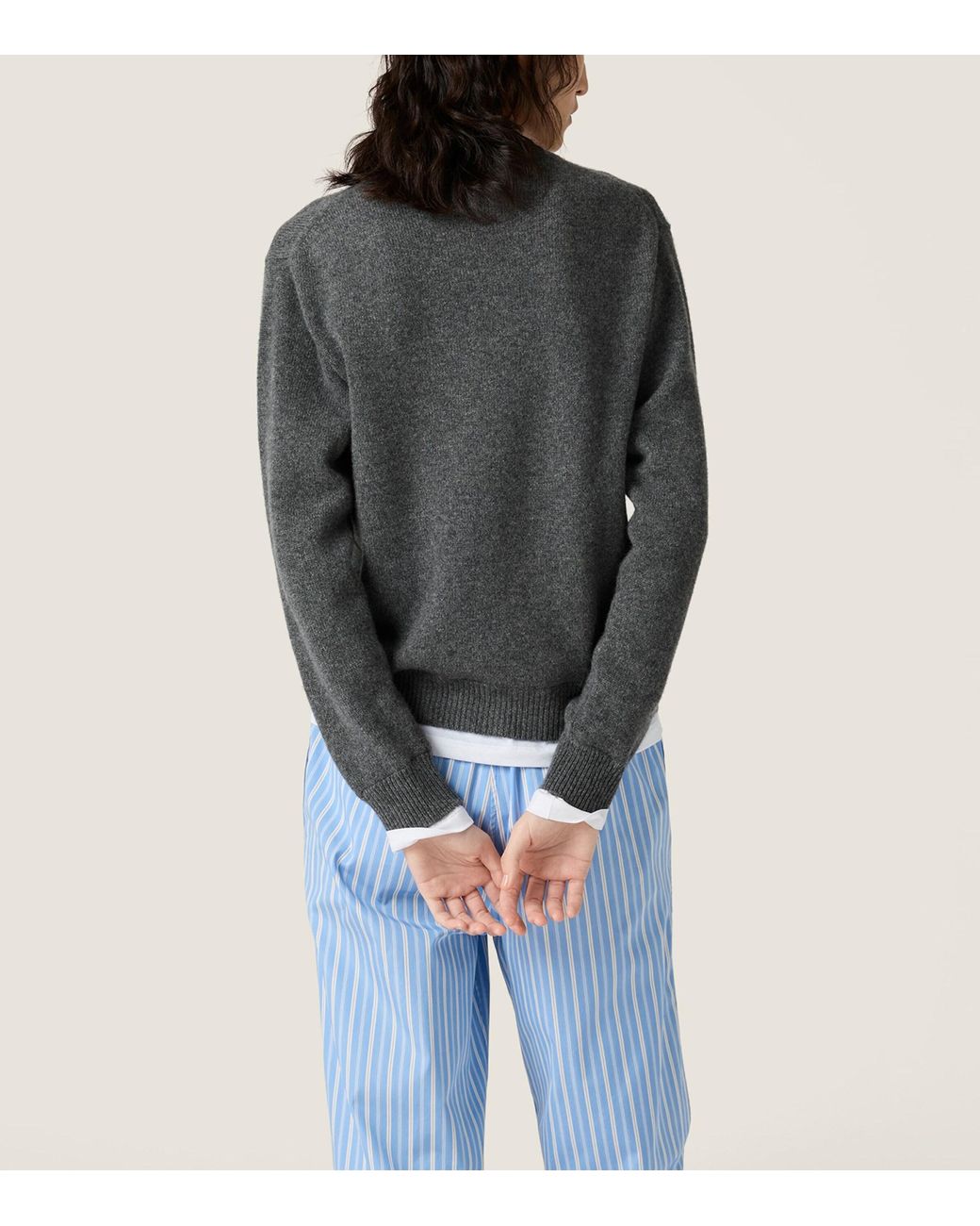 Miu Miu Gray Cashmere Trompe-L'Oeil Sweater