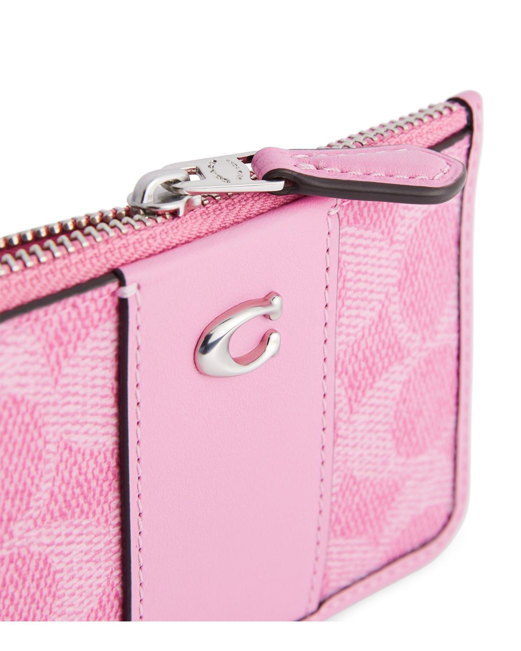 【COVERNAT】 Canvas Card Holder‐PINK COACH Mini Canvas Zipped Card Holder in Pink | Lyst