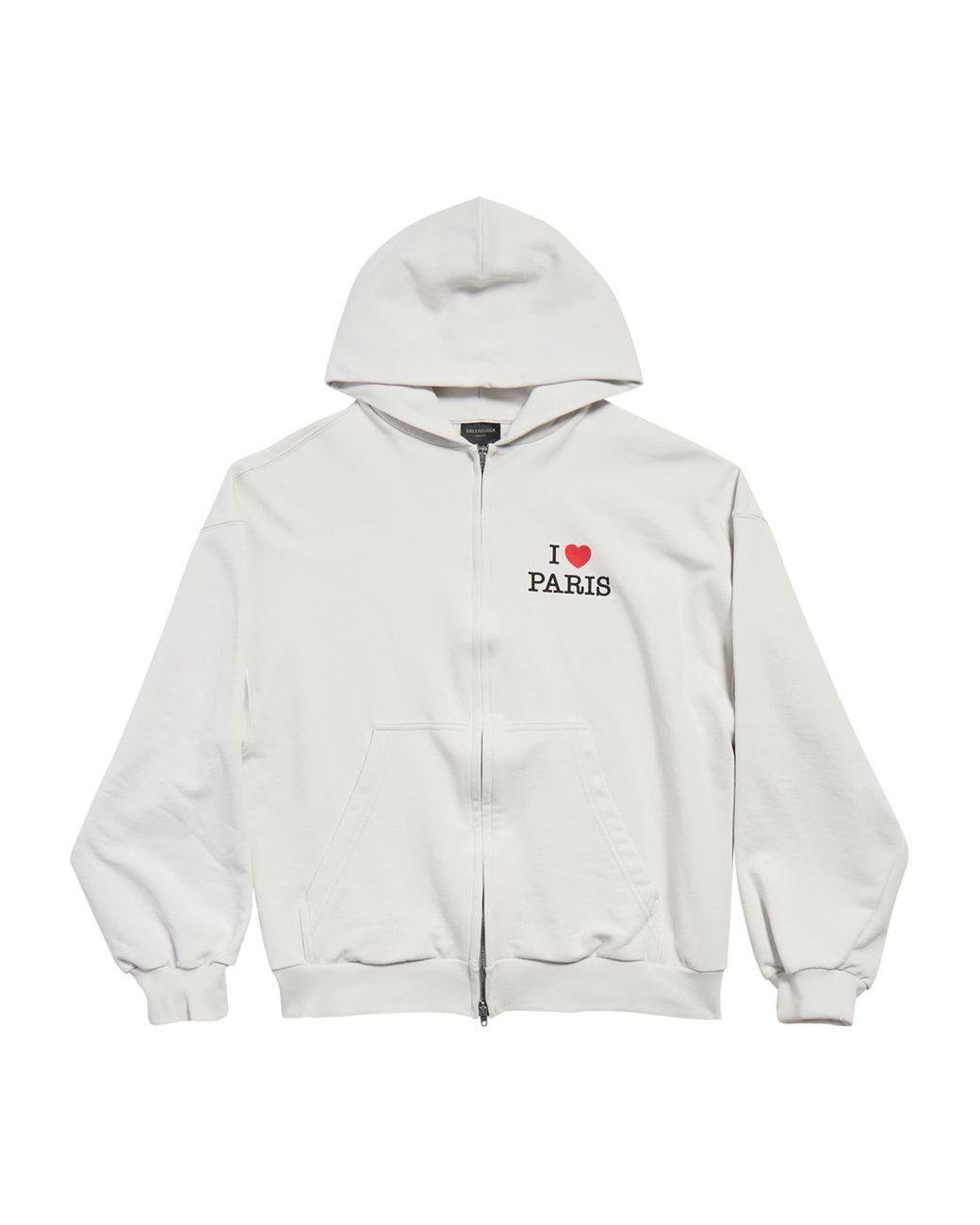 【BALENCIAGA】I LOVE PARIS & BALENCIAGA ZIP-UP フーディー I Love Paris & Balenciaga Hoodie Large Fit in Black Faded