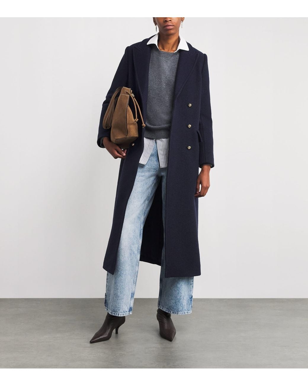 Claudie Pierlot Blue Wool Trench Coat