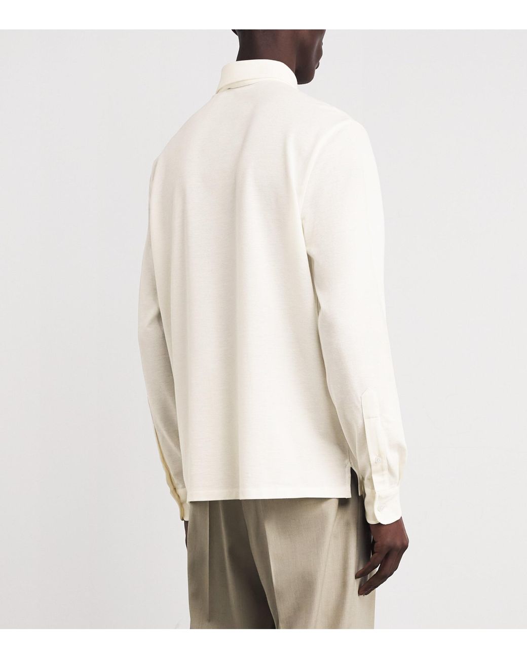 Ralph Lauren Wool Long-Sleeve Polo Shirt in White for Men | Lyst UK