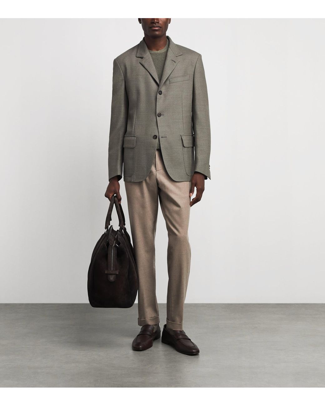 Corneliani Green Virgin Wool Jacket for men