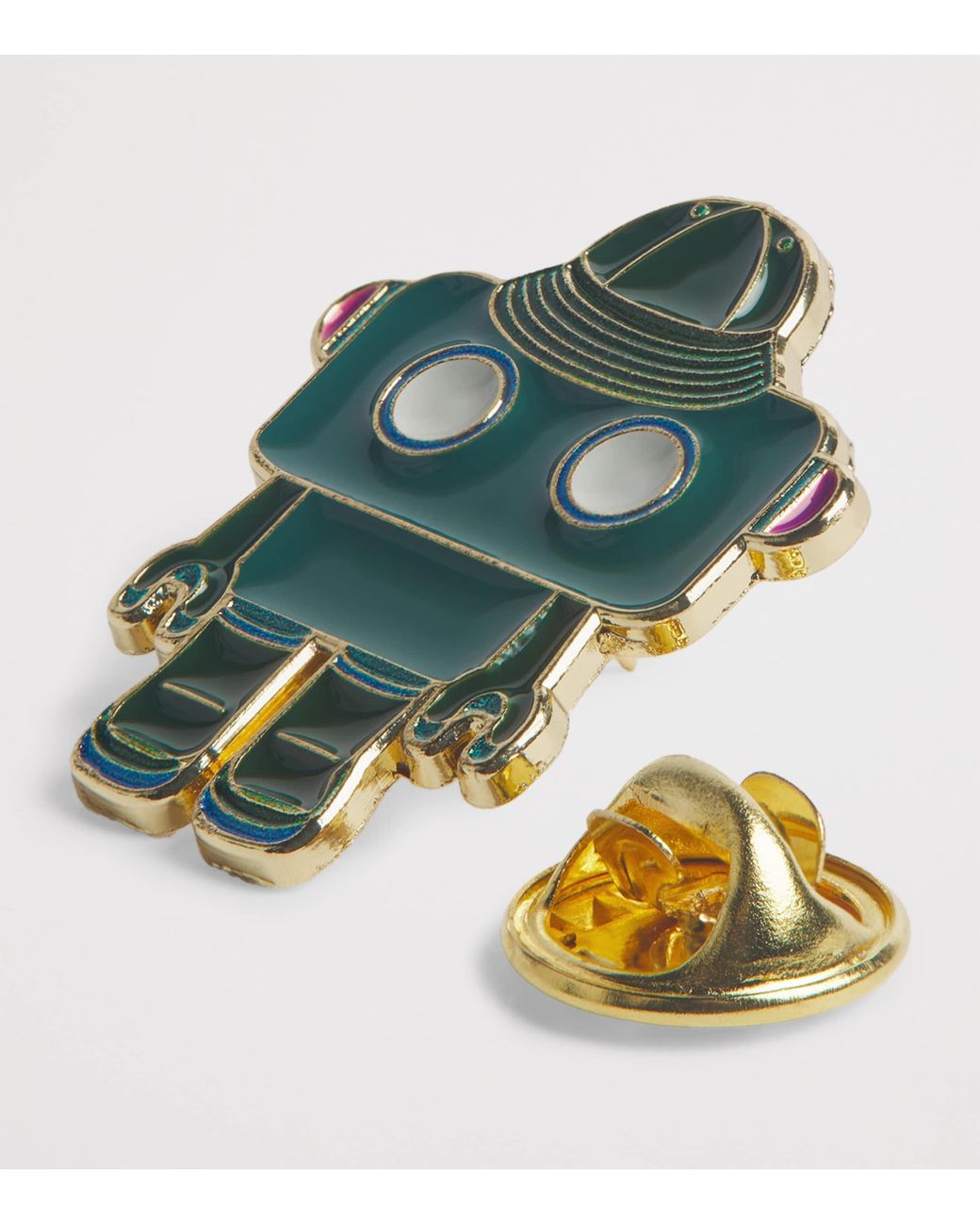 Barbour Gray X Paul Smith Robot Pin Badge