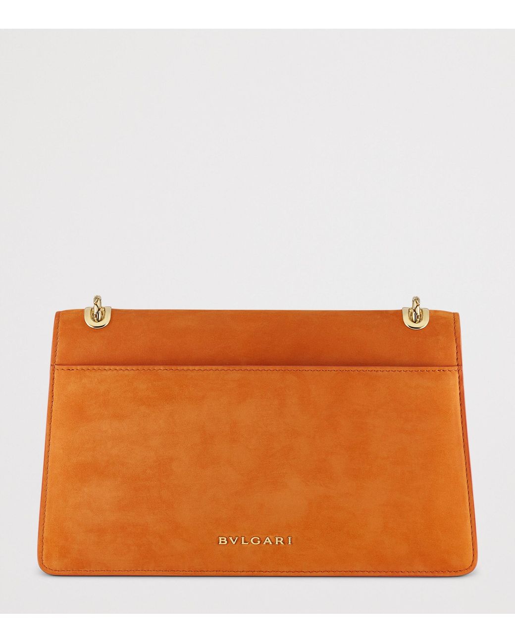 BVLGARI Orange Suede Serpenti Forever Top-Handle Bag