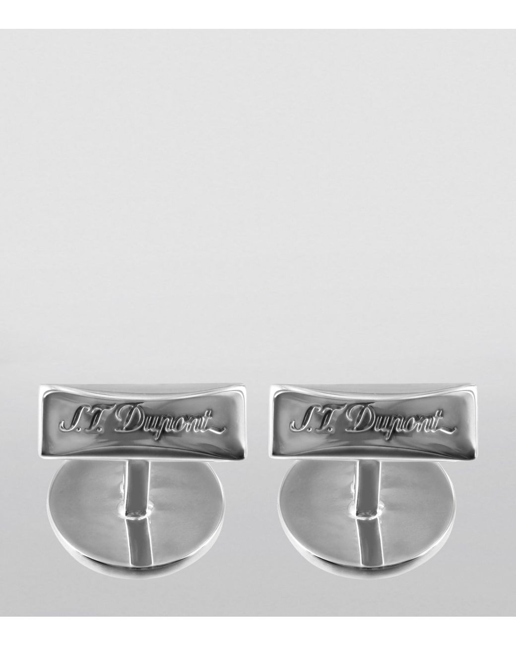 S T Dupont Metallic Iconic Monogram Cufflinks for men