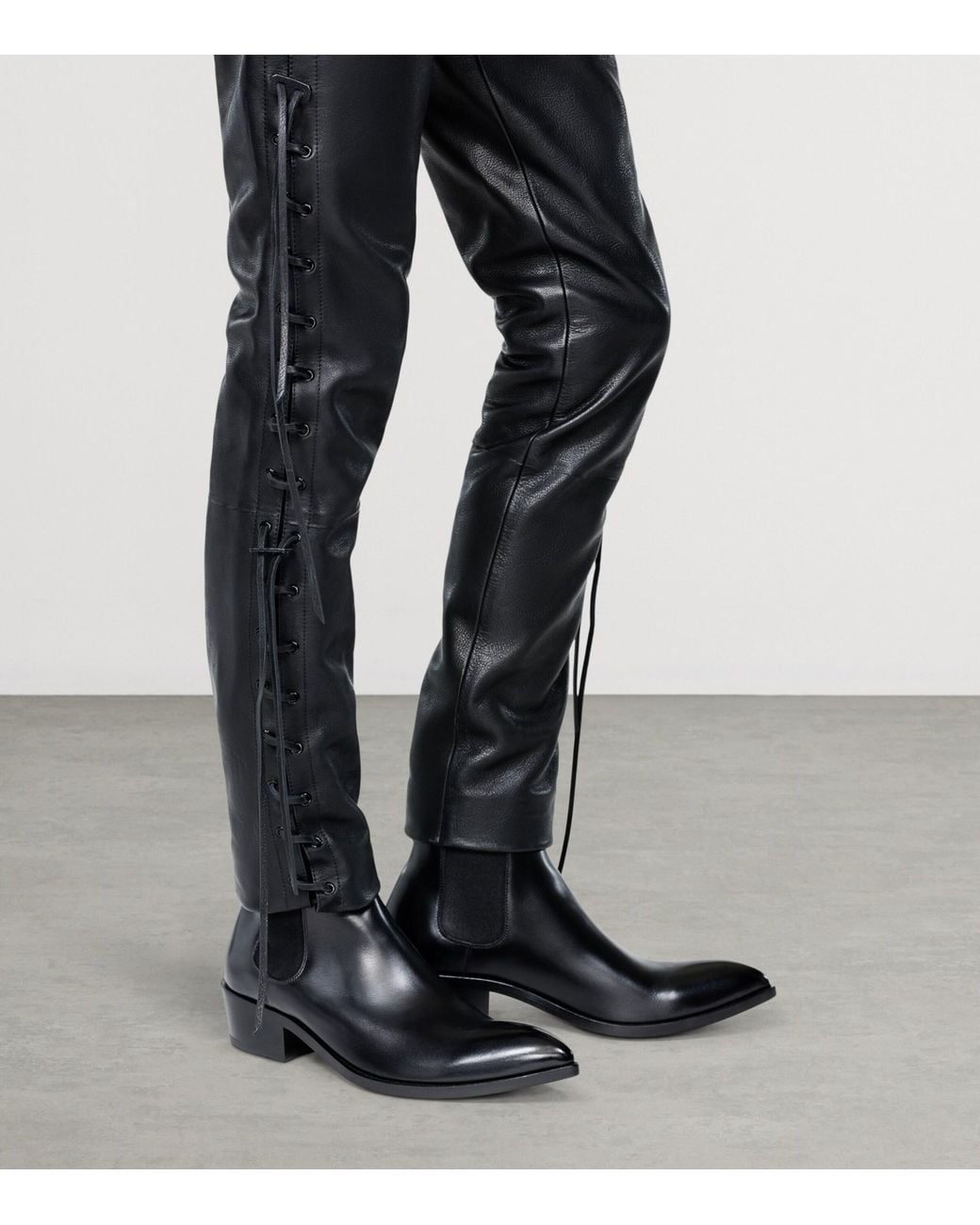 Tom Ford Black Leather Formal Chelsea Boots for men
