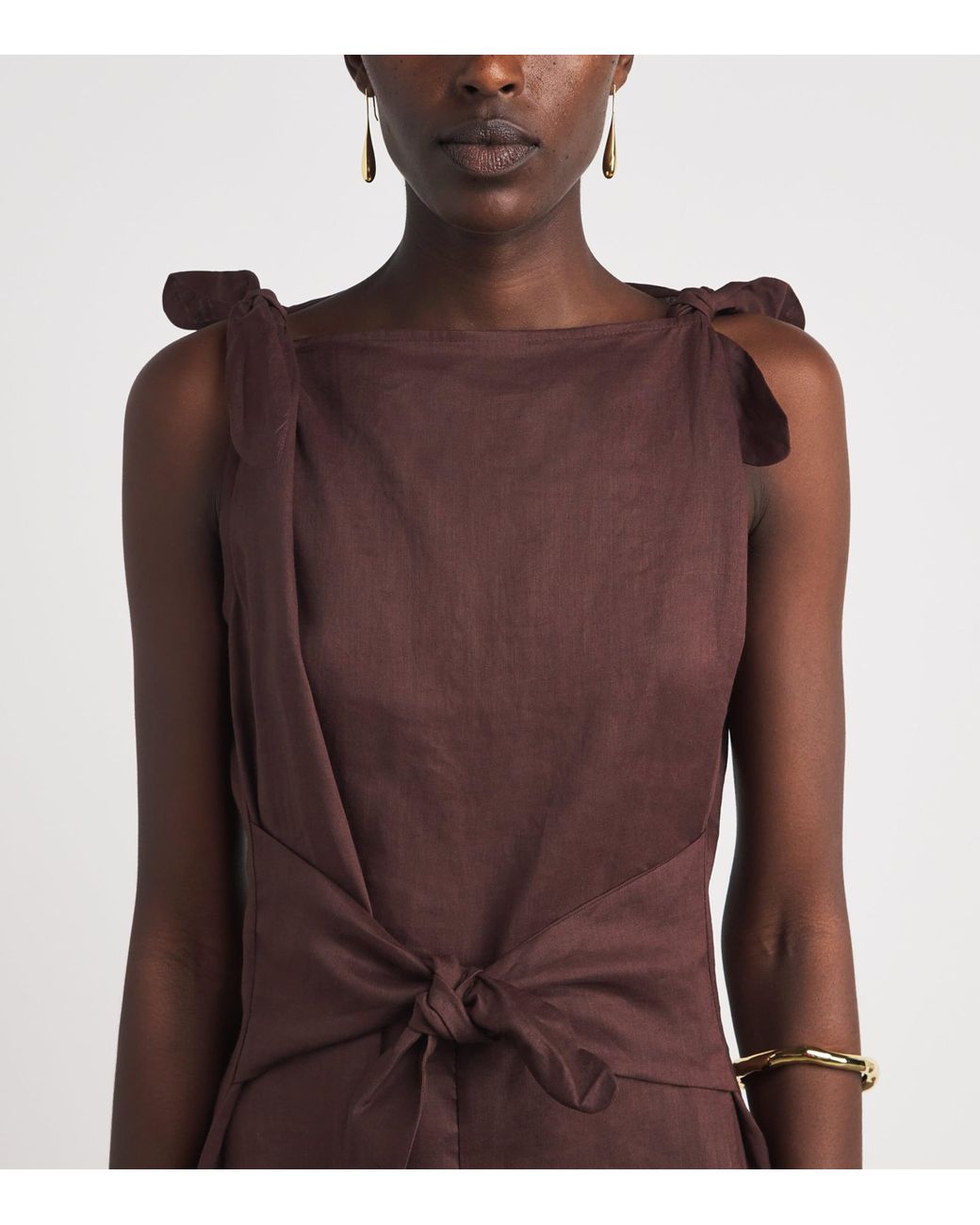 Doen Purple Ramie Amorette Midi Dress
