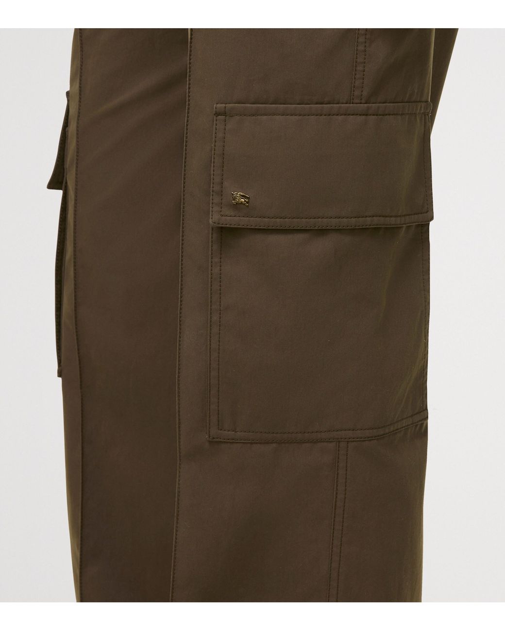 Burberry Brown Gabardine Cargo Trousers