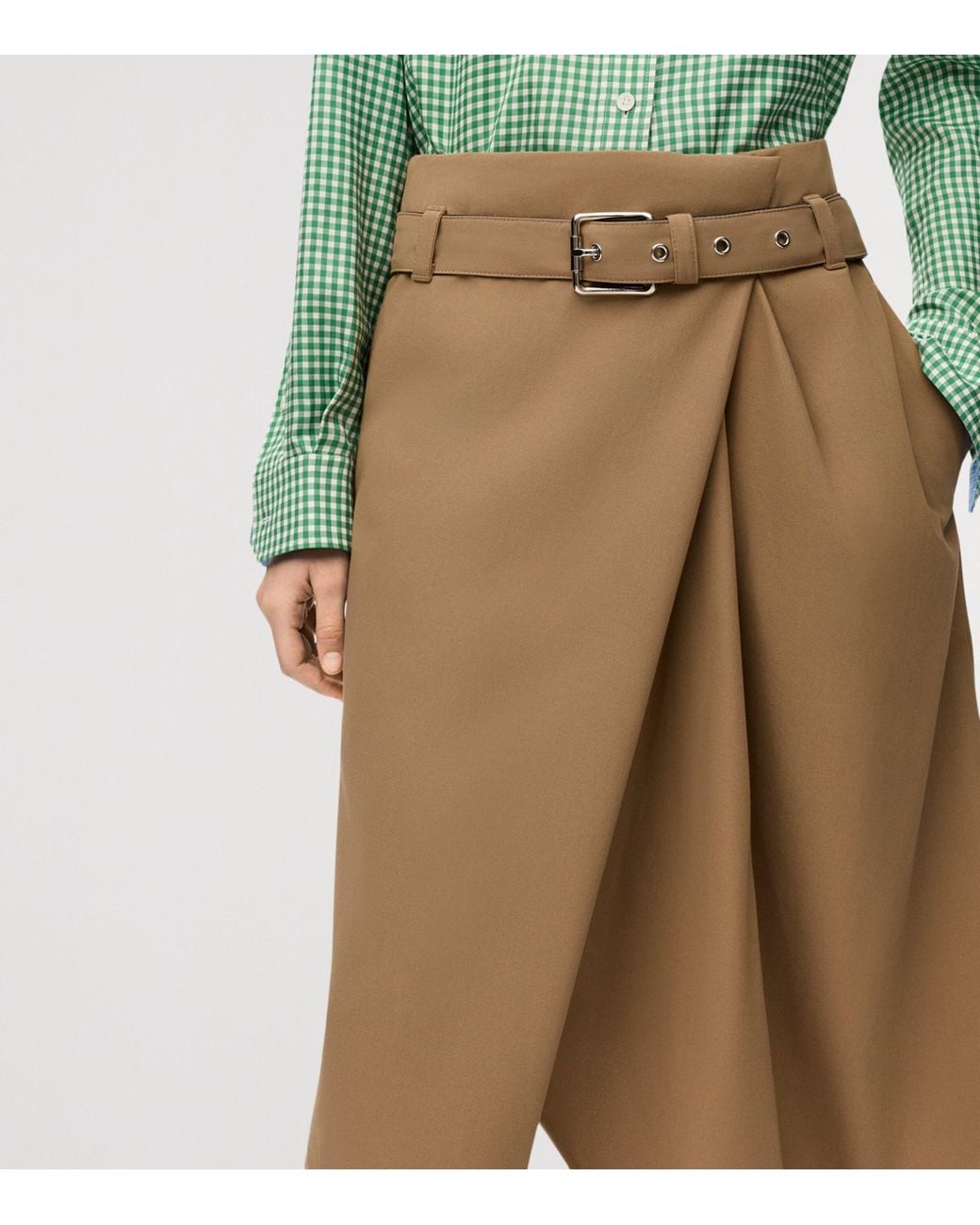 Loewe Natural Asymmetric Wrap-Effect Midi Skirt