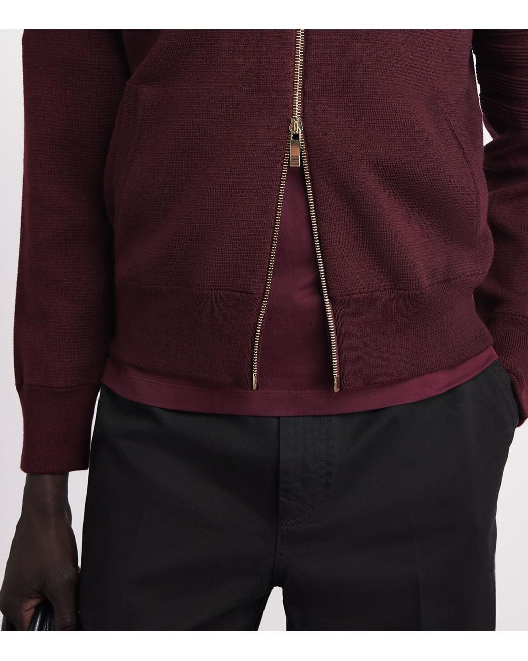 Thom Browne Red Virgin Wool-Blend Bomber Jacket for men