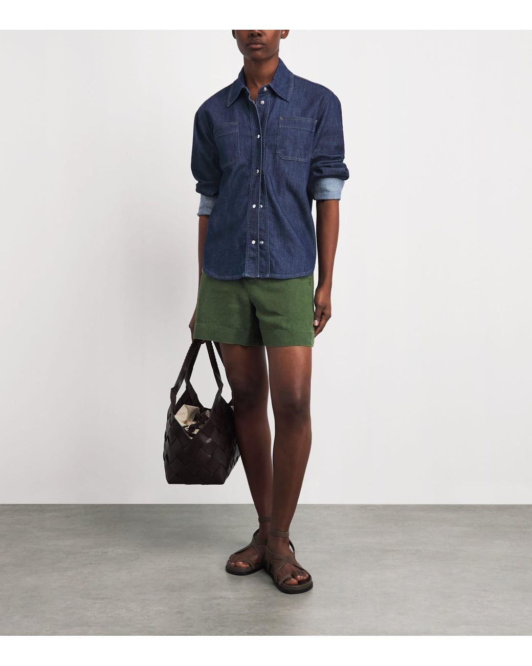 7 For All Mankind Blue Utility Denim Shirt
