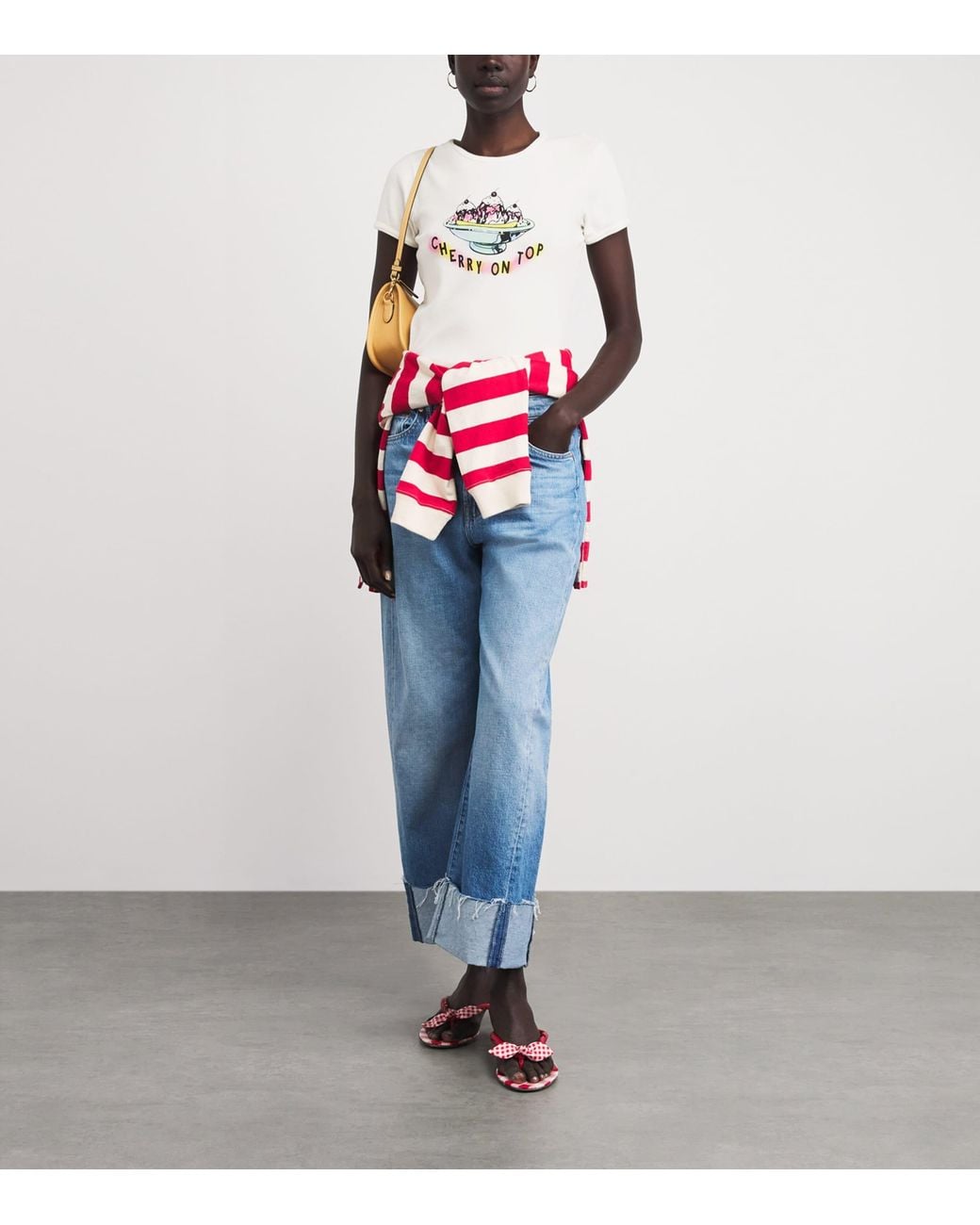 Mother White Printed The Itty Bitty Ringer T-Shirt