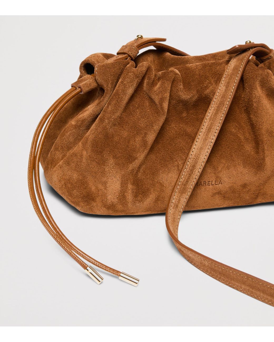 Marella Brown Suede Clutch Bag