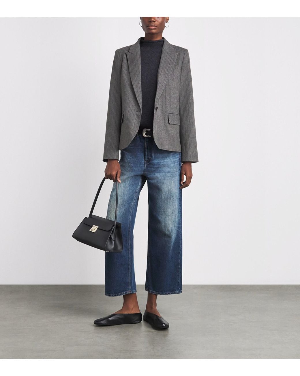 ME+EM Black Pinstripe Blazer