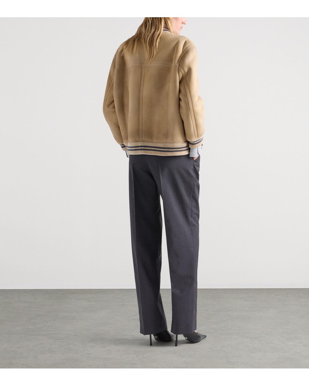 Prada Gray Wool-Mohair Pleated Trousers