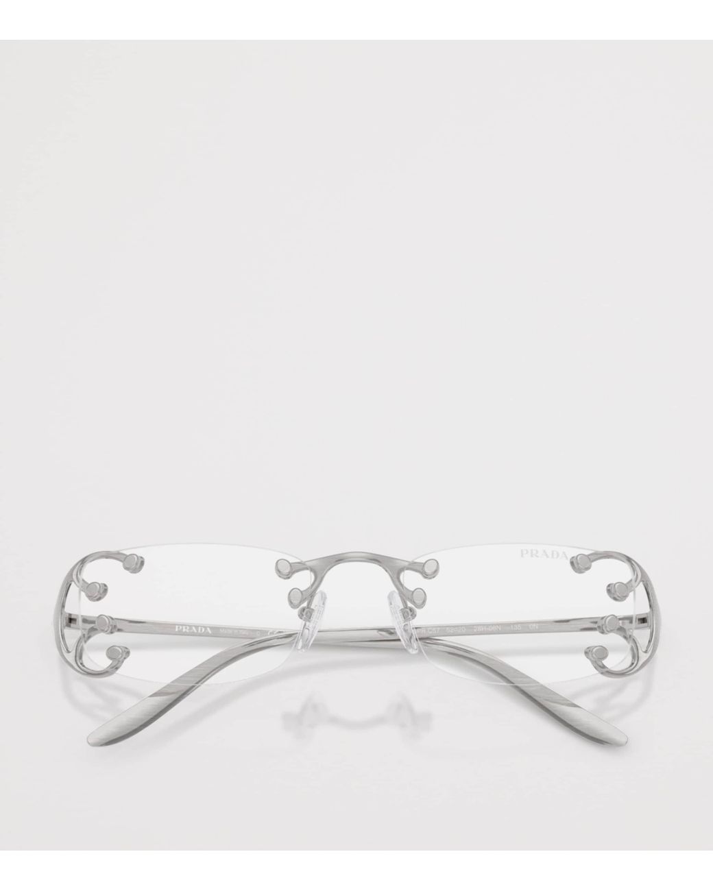 Prada White Metal Rectangular Sunglasses