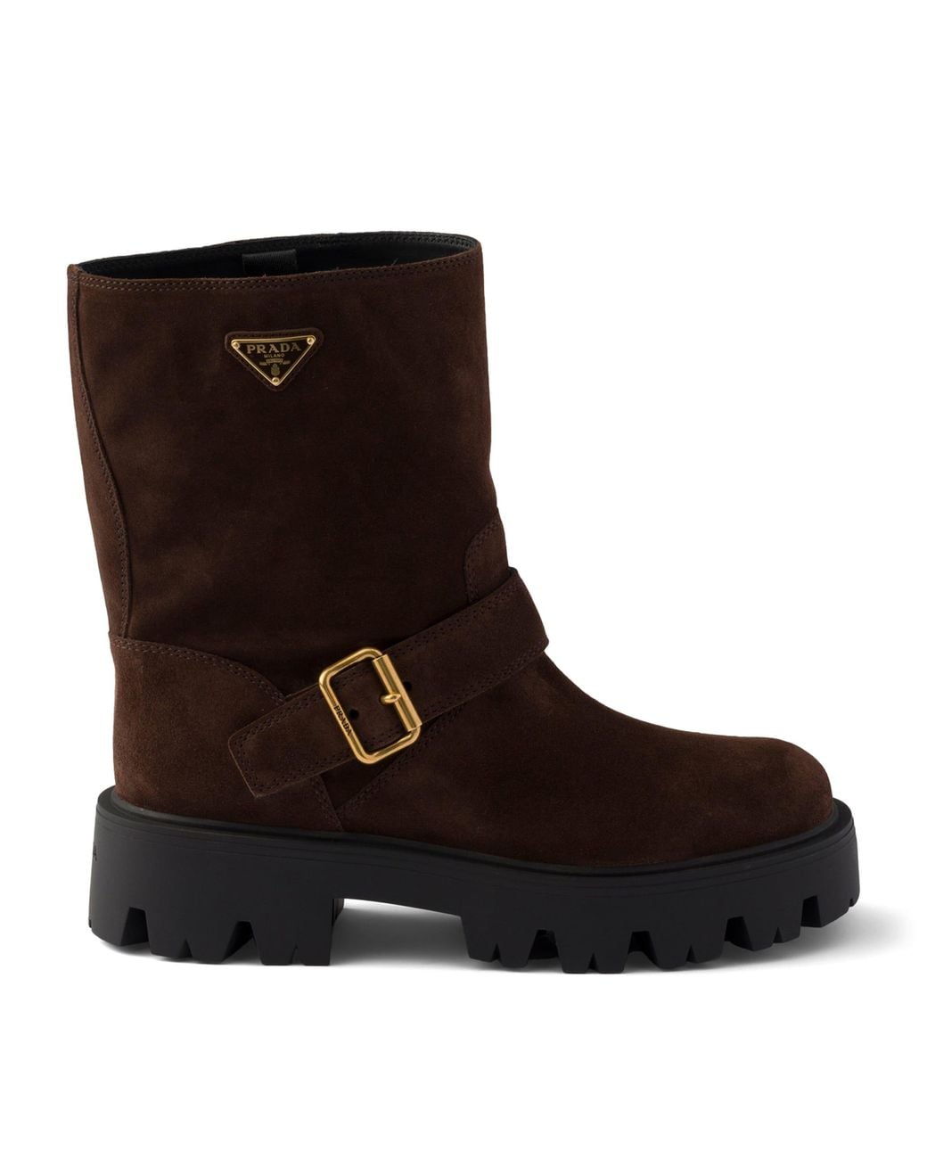 Prada Brown Suede Biker Boots