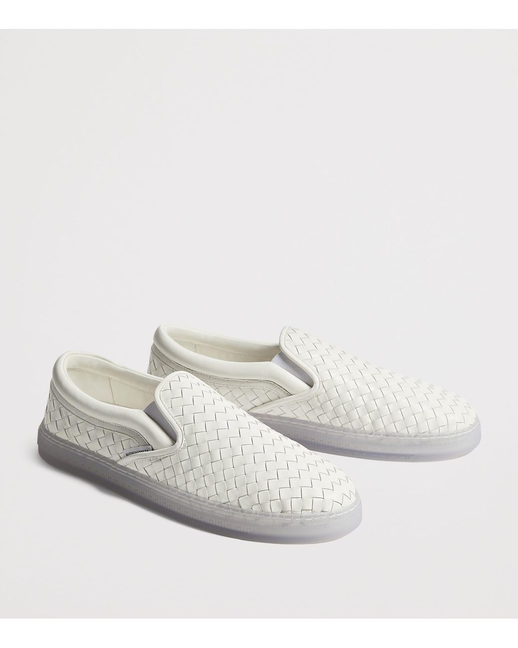 Bottega Veneta White Leather Serena Slip-On Sneakers for men