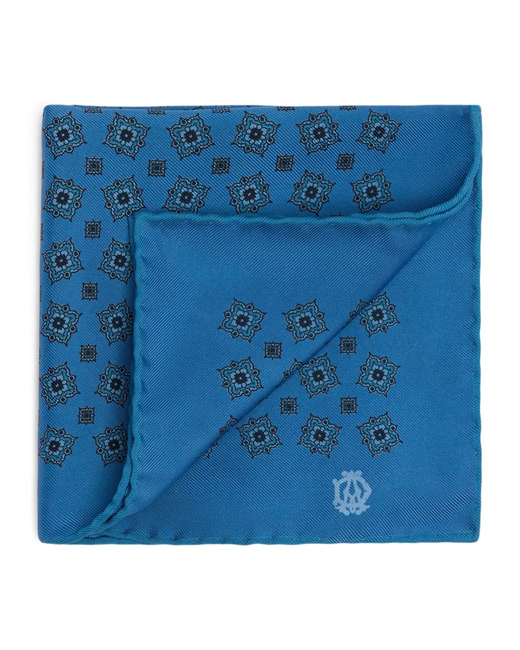 Dunhill Blue Mulberry Silk Pocket Square for men