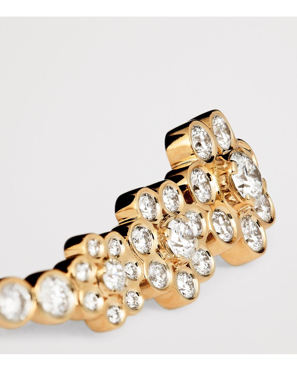 Sophie Bille Brahe Metallic And Diamond Left Croissant Fleur Single Earring