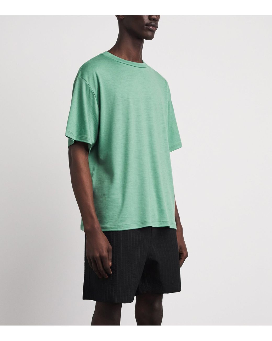 Studio Nicholson Green Cotton Bric T-Shirt for men