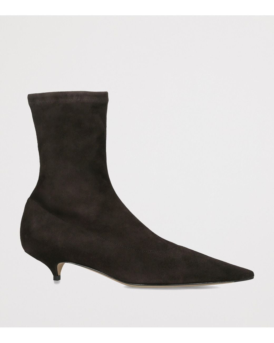 The Row Brown Liisa Suede Kitten Ankle Boots 35