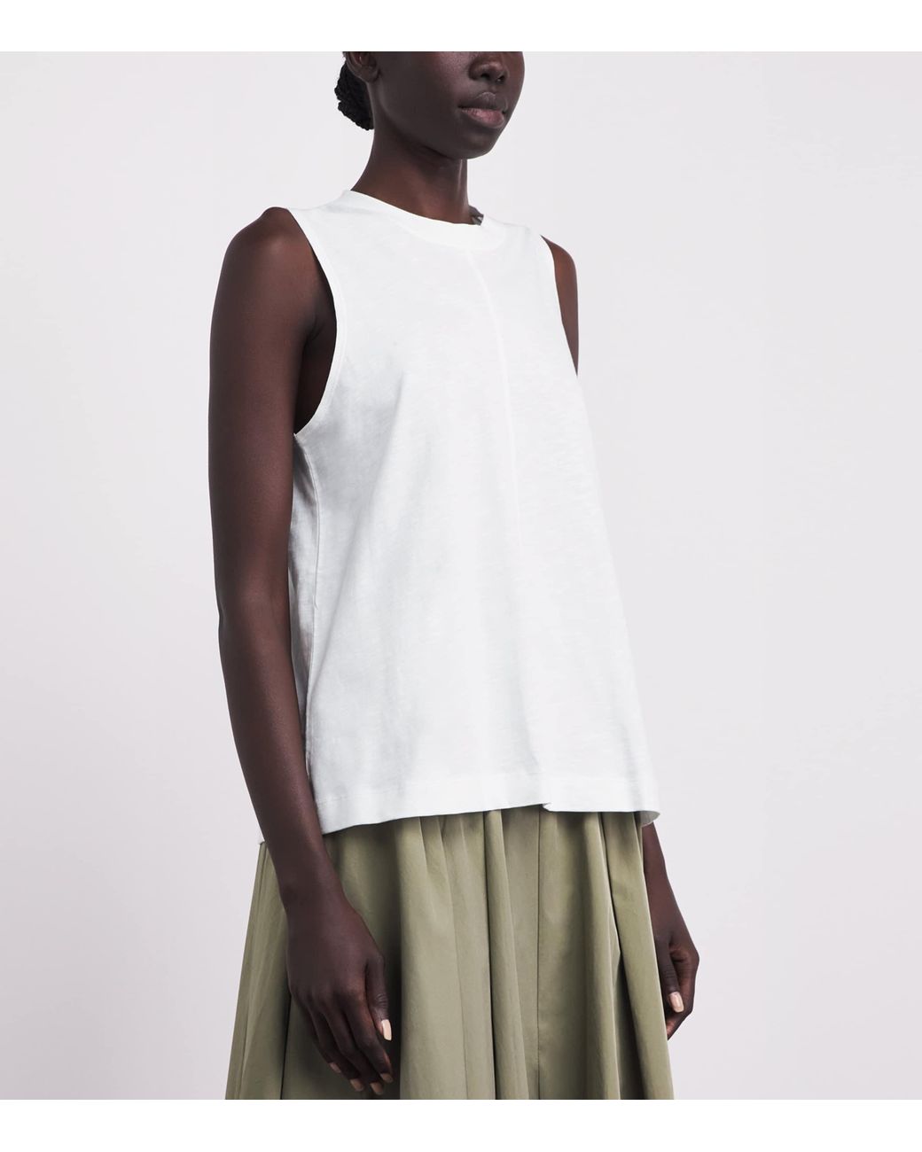 ME+EM White Organic Cotton Swing Tank Top