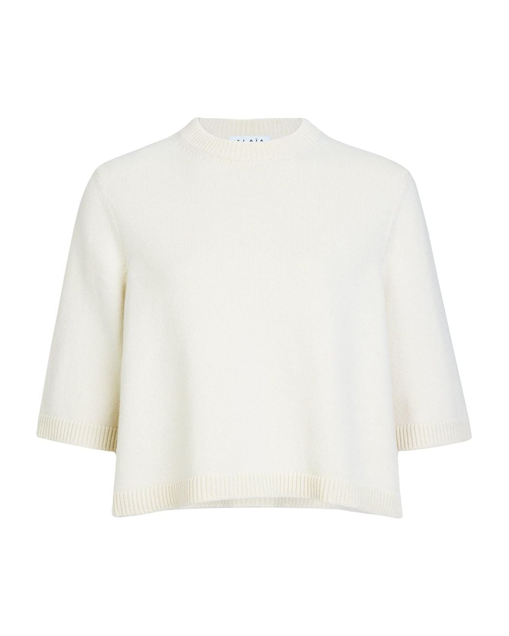 Alaïa White Cashmere-Blend Boxy Sweater