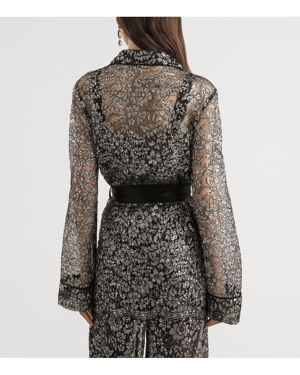 Dolce & Gabbana Black Floral Lace Blazer