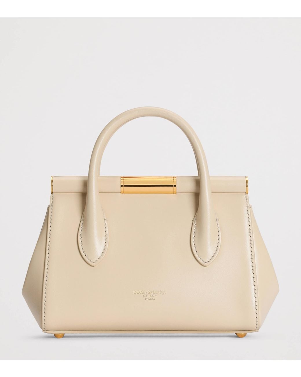 Dolce & Gabbana Natural Mini Leather Marlene Top-Handle Bag