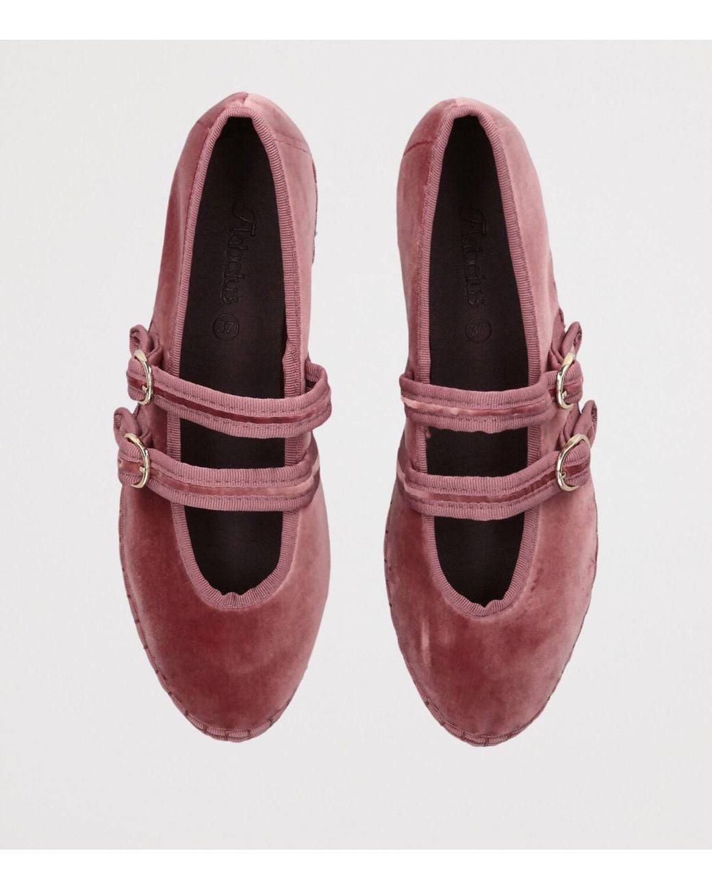 Flabelus Red Velvet Claire Mary Janes