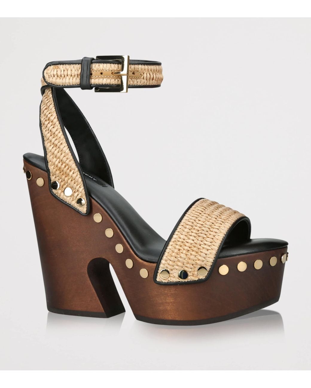 Givenchy Brown Raffia Platform Clog Sandals 95