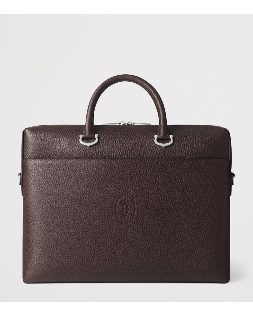 Cartier Brown Leather Must De Briefcase for men