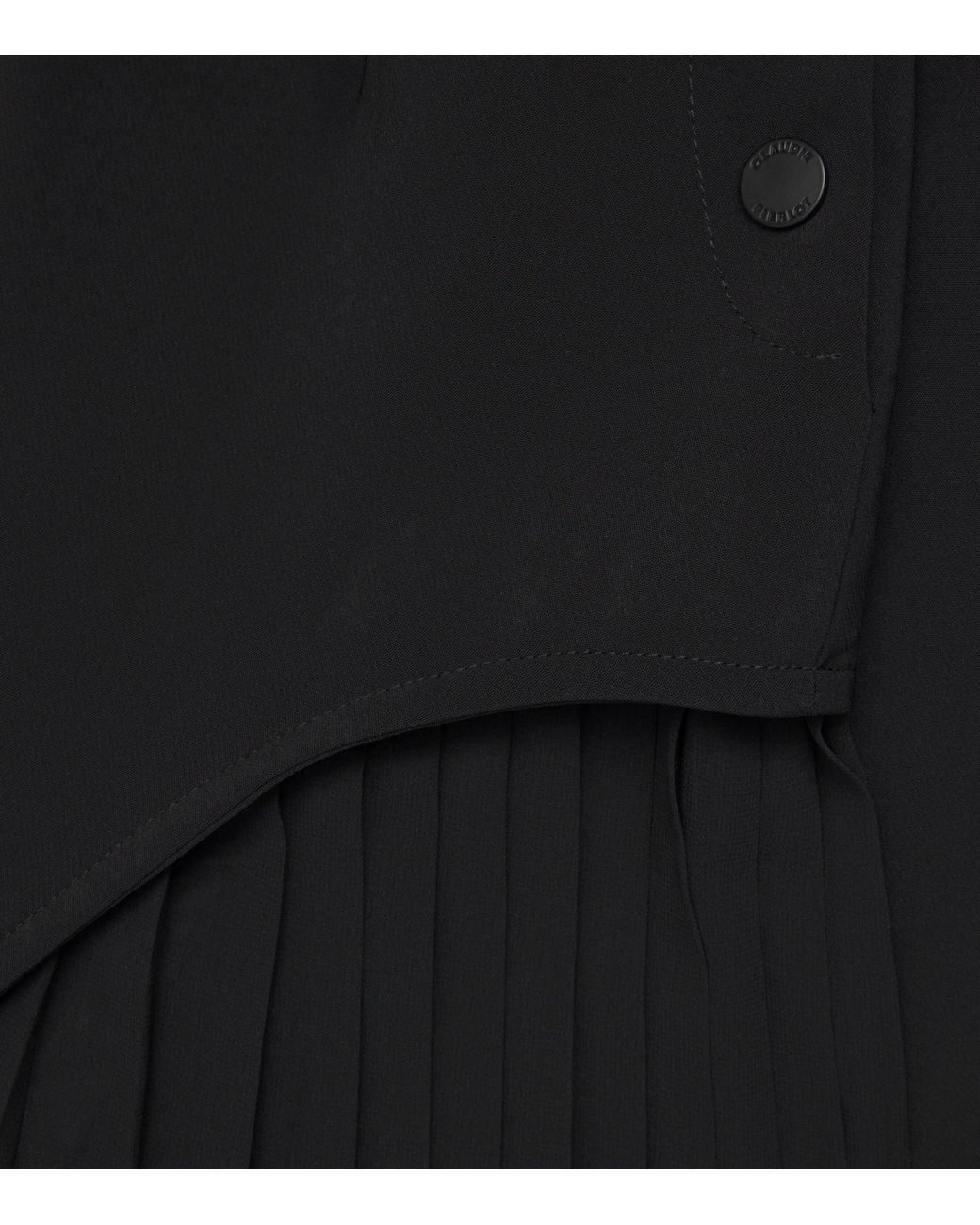 Claudie Pierlot Black Pleated Panel Midi Skirt