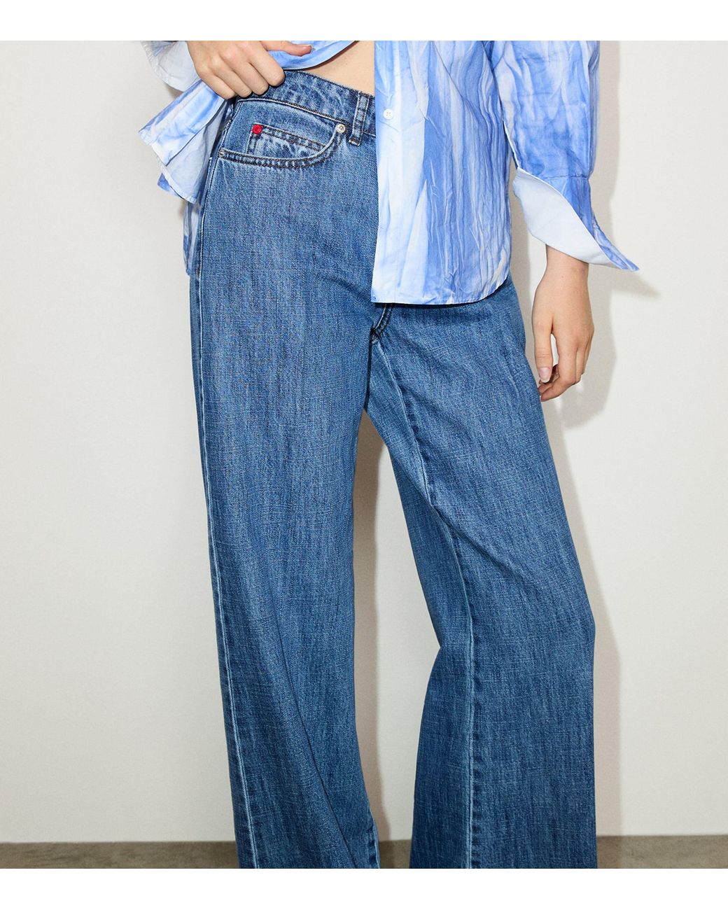 MAX&Co. Blue Wide-Leg Jeans