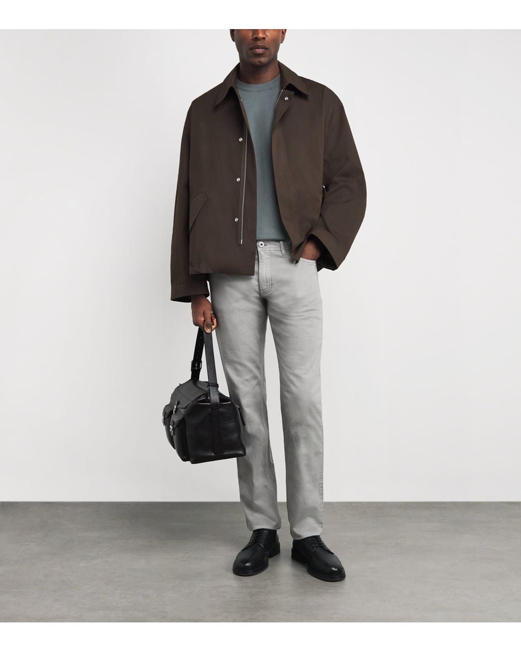 Brioni Gray Sea Island Cotton T-Shirt for men