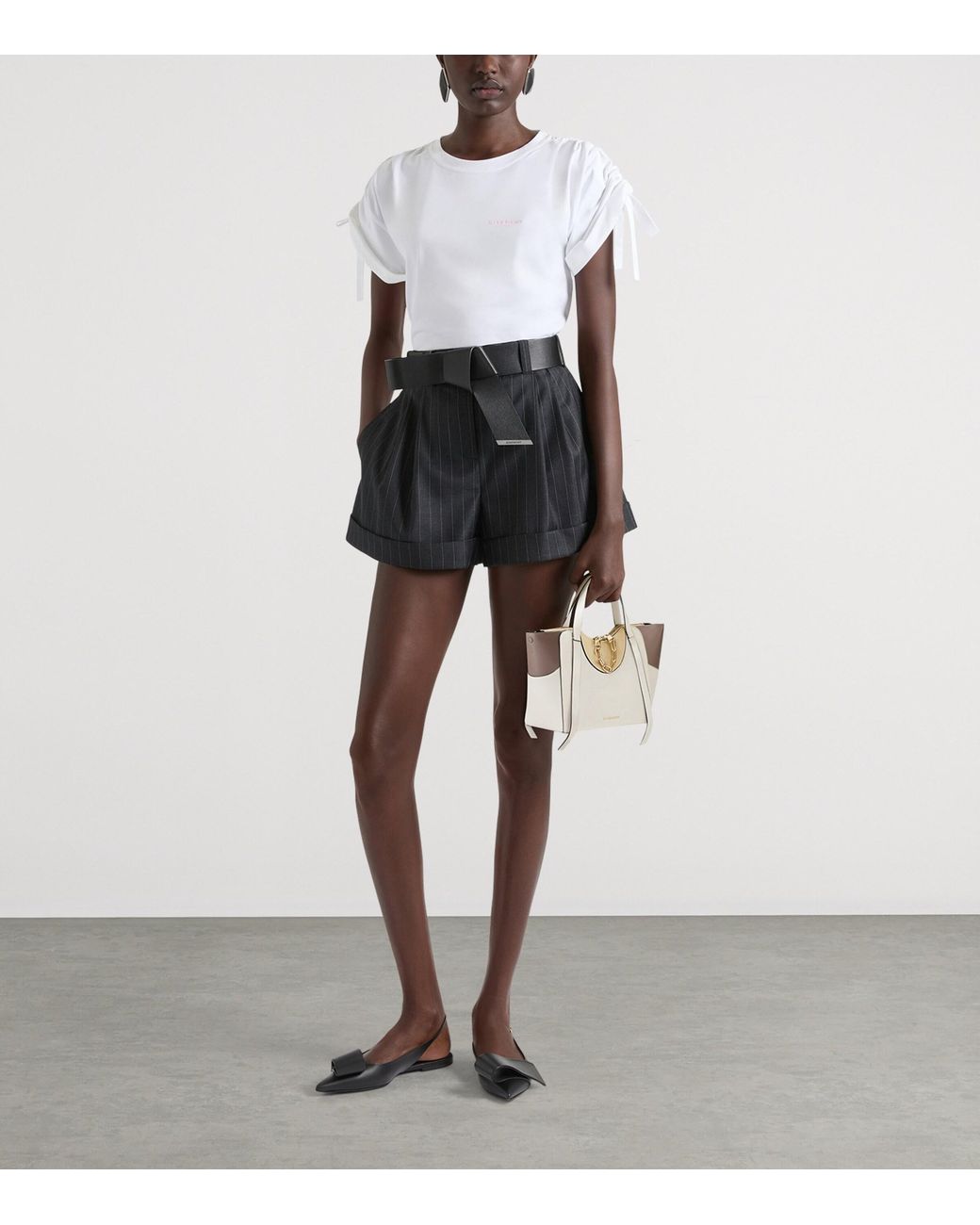 Givenchy Natural Small Leather Snatch Top-Handle Bag