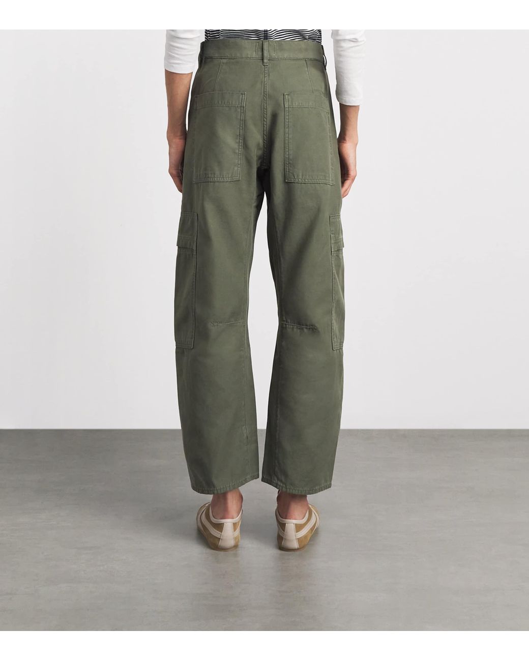 Citizens of Humanity Green Cotton Patch-Pocket Cargo Trousers