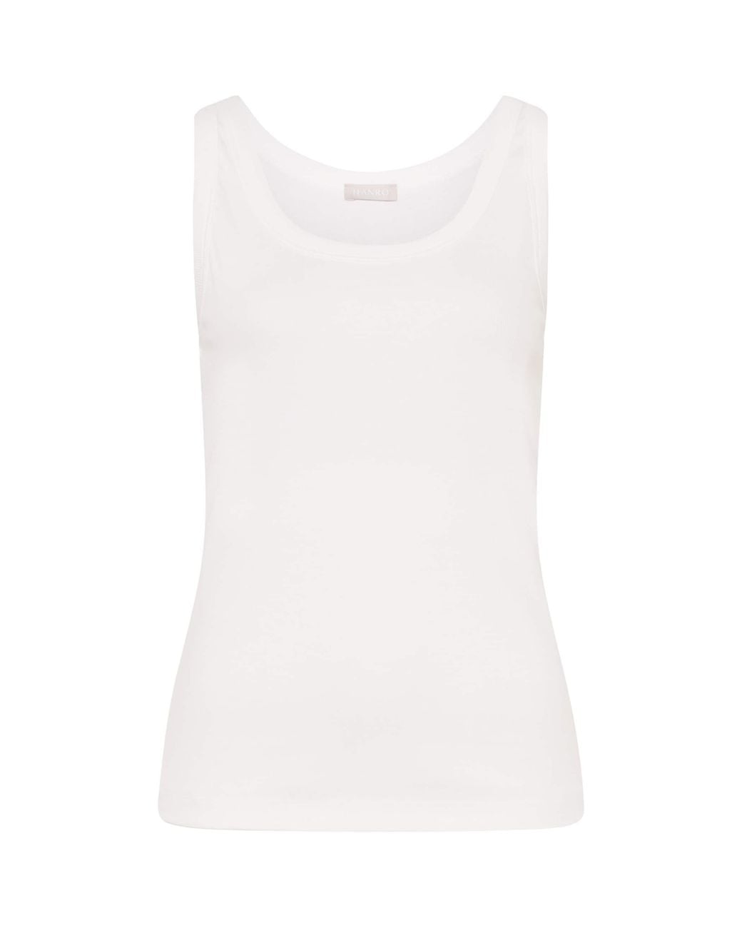 Hanro White Cotton-Stretch Tank Top