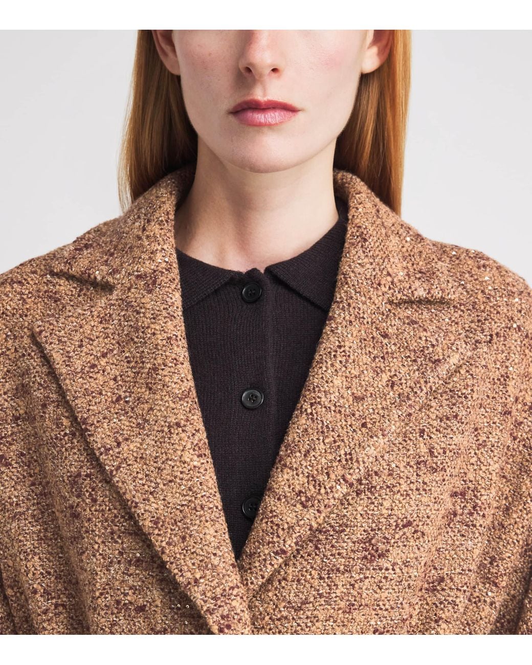 Kiton Brown Wool-Alpaca Single-Breasted Coat