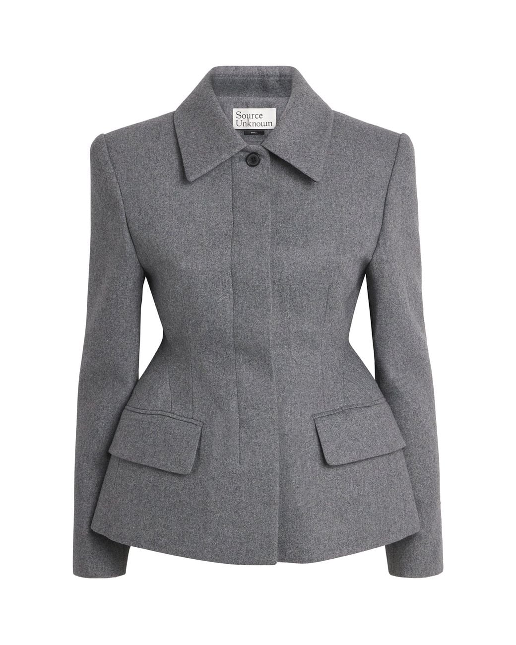 Source Unknown Gray Wool-Blend Hourglass Terzo Blazer