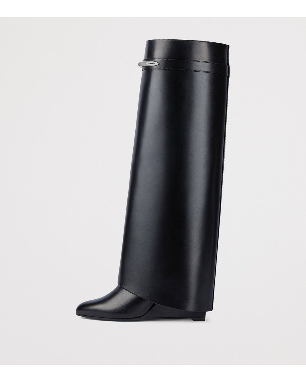 Givenchy Black Leather Shark Knee-High Boots
