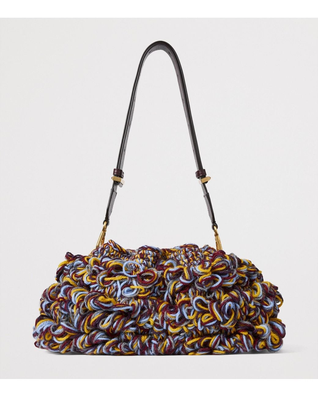 Jimmy Choo Brown Crochet Bon Bon Shoulder Bag