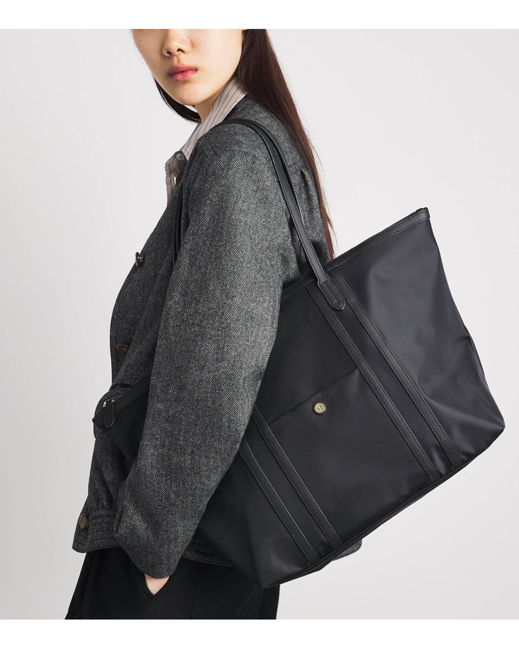 Harrods Black Nylon Jetsetter Tote Bag