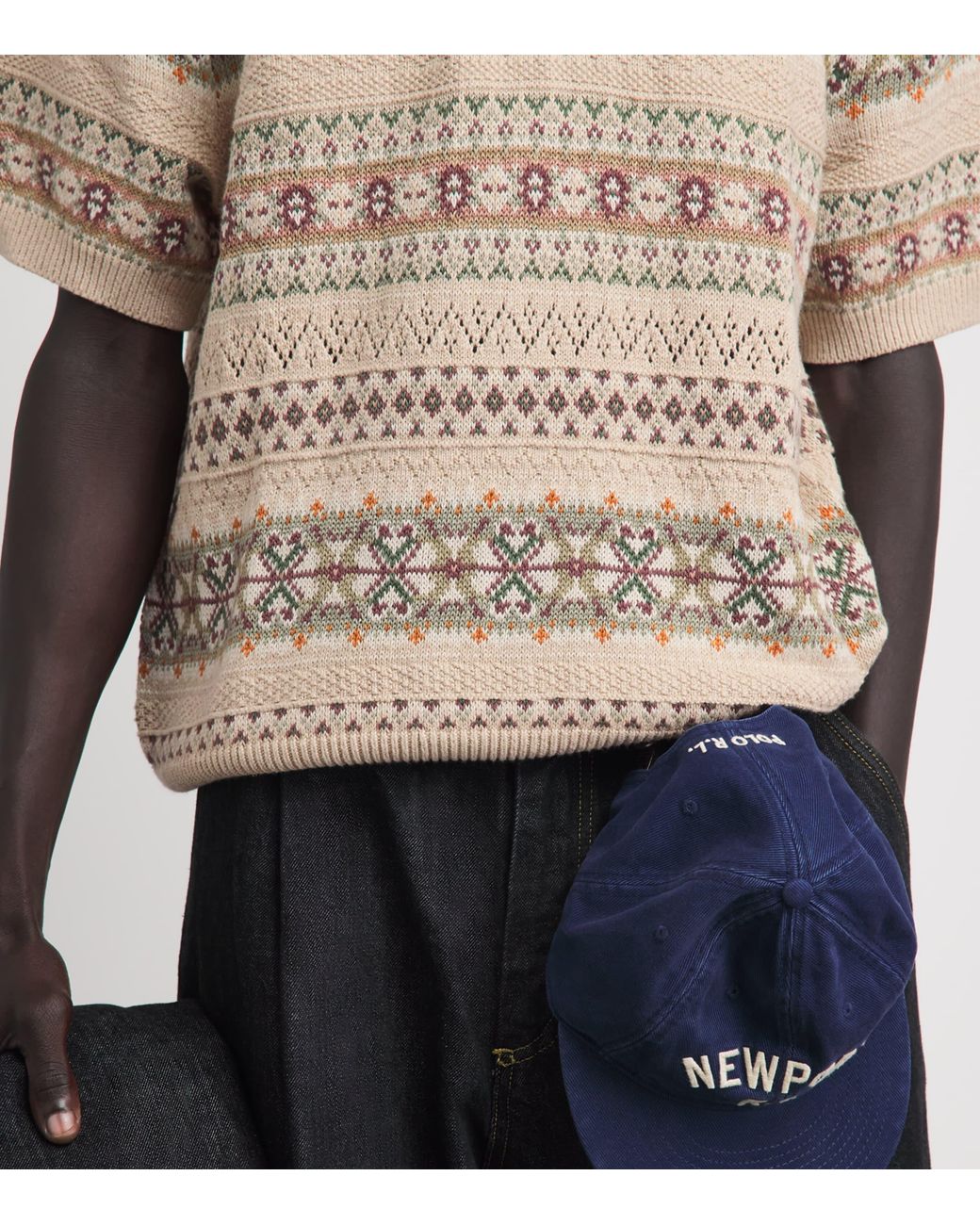 Polo Ralph Lauren Natural Linen-Cotton Fair Isle Polo Sweater for men