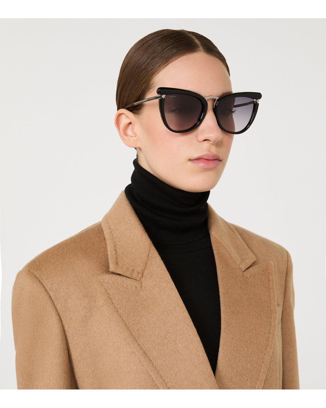 Max Mara Brown Acetate Butterfly Sunglasses