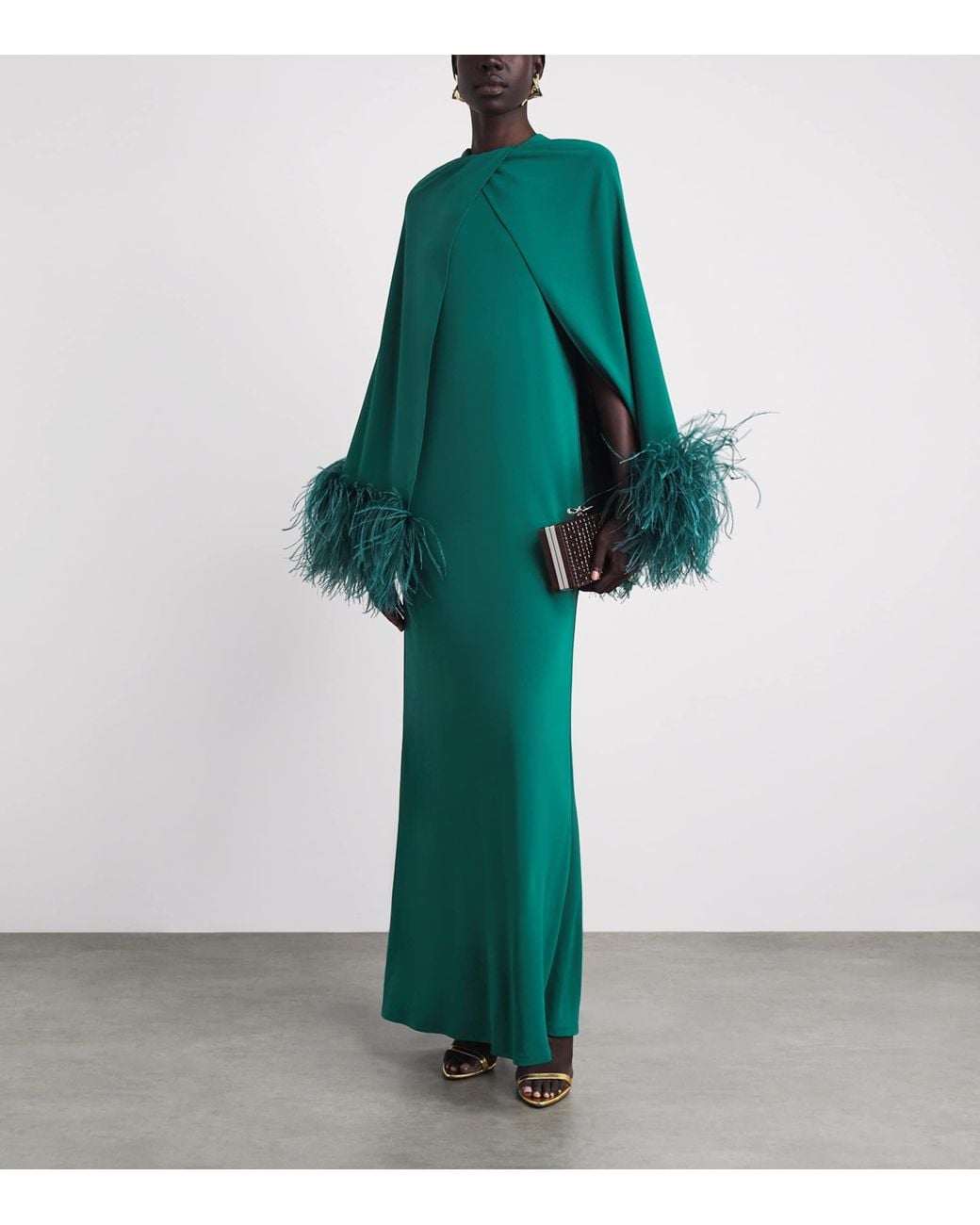 16Arlington Green Feather Cape Adelar Gown